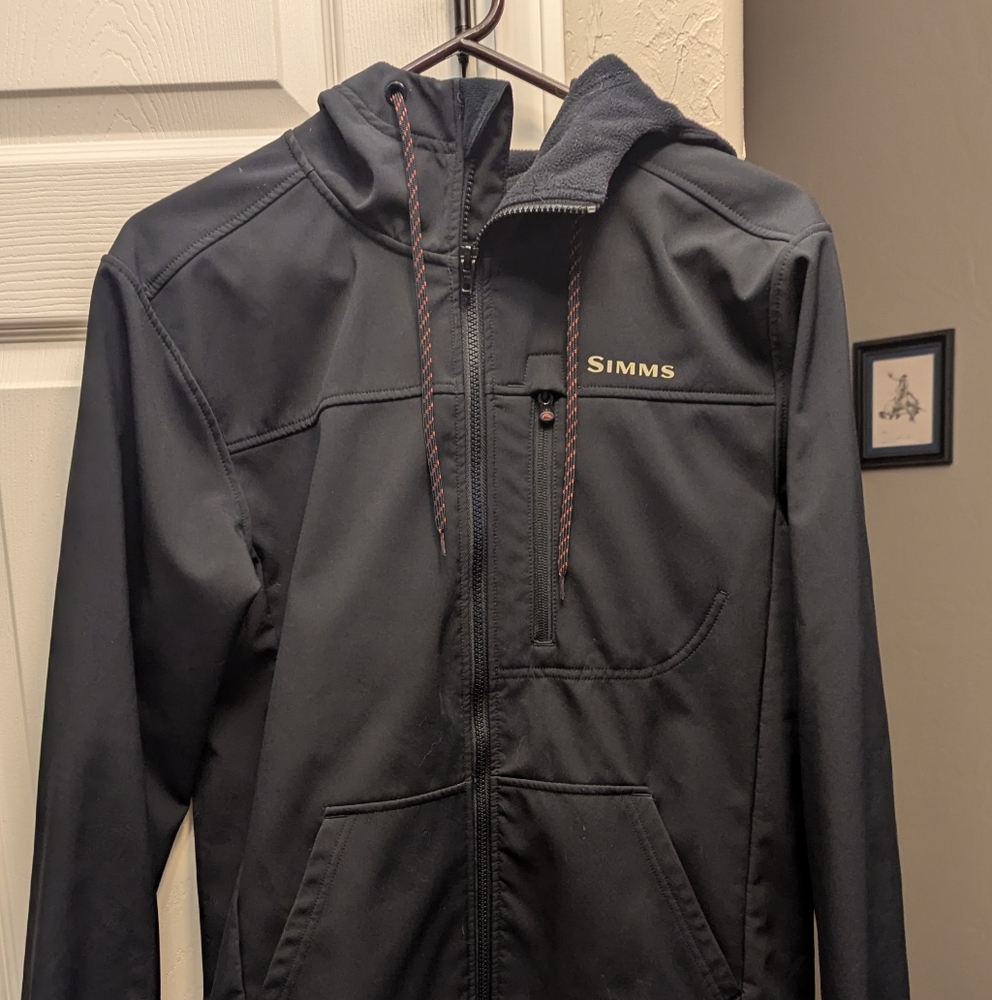 Simms Black Rogue Hoodie Fishing Jacket